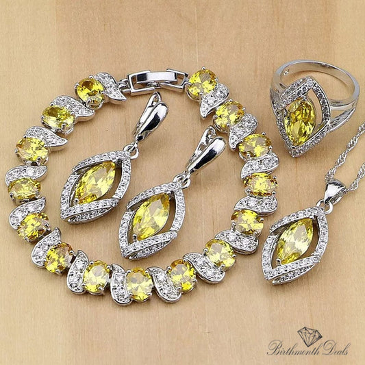 November Citrine Birthstone Jewelry Set - Birthmonth Deals