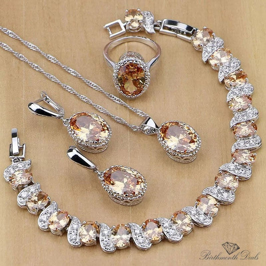 November Citrine Birthstone Jewelry Set - Birthmonth Deals