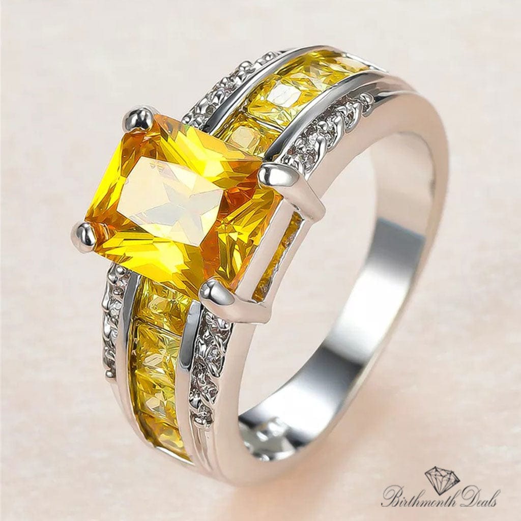 November Citrine Birthstone Ring - Birthmonth Deals