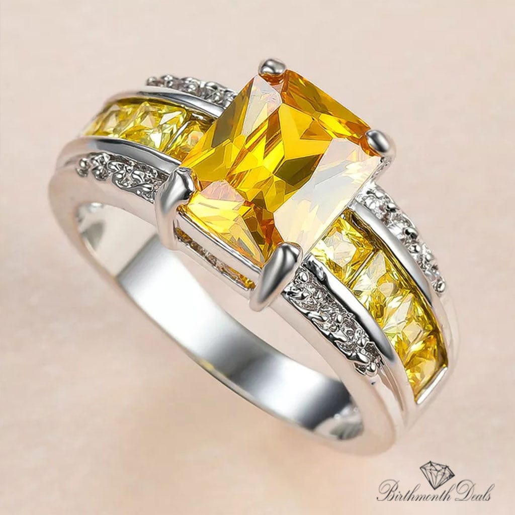 November Citrine Birthstone Ring - Birthmonth Deals