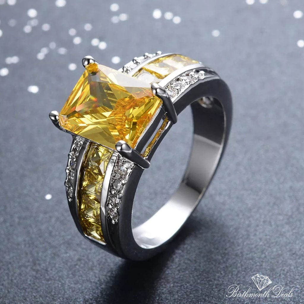 November Citrine Birthstone Ring - Birthmonth Deals