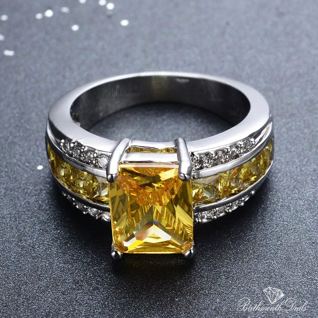 November Citrine Birthstone Ring - Birthmonth Deals