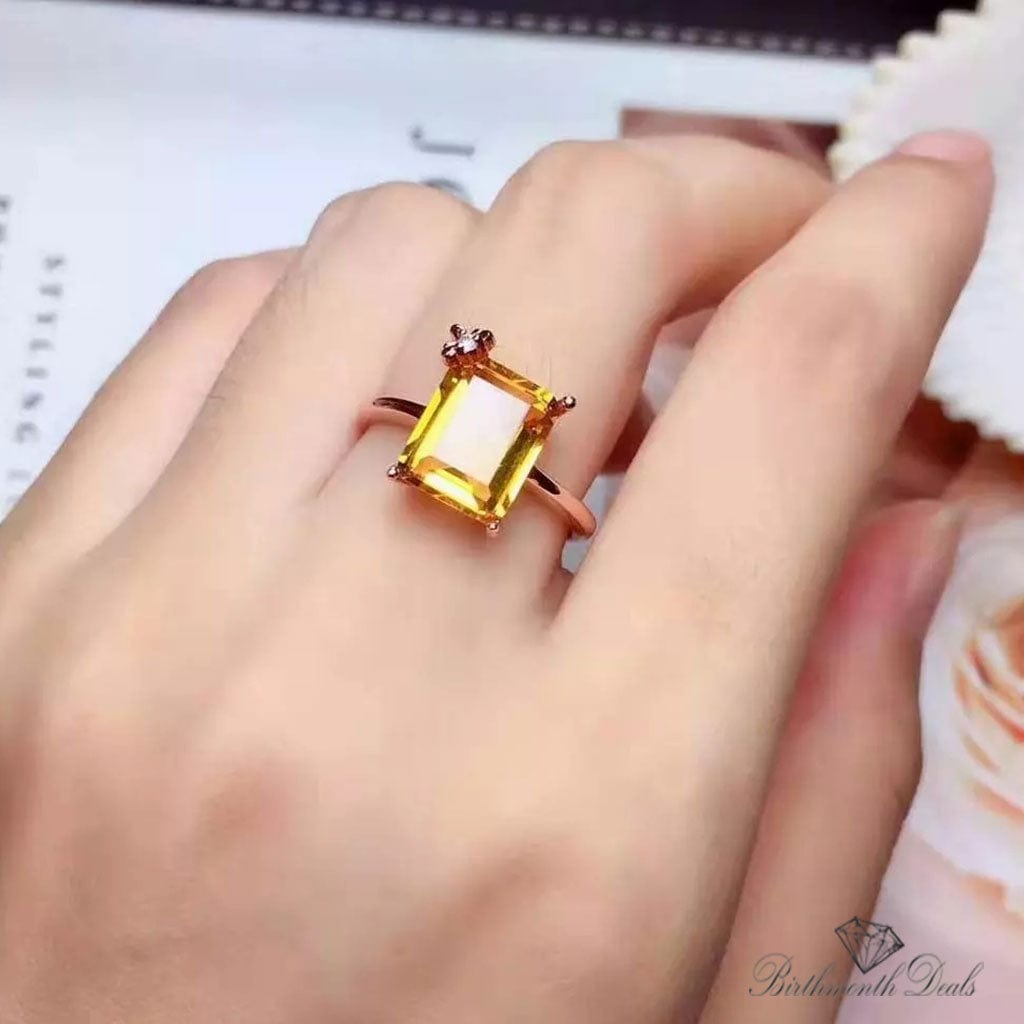 November Citrine Birthstone Ring - Birthmonth Deals