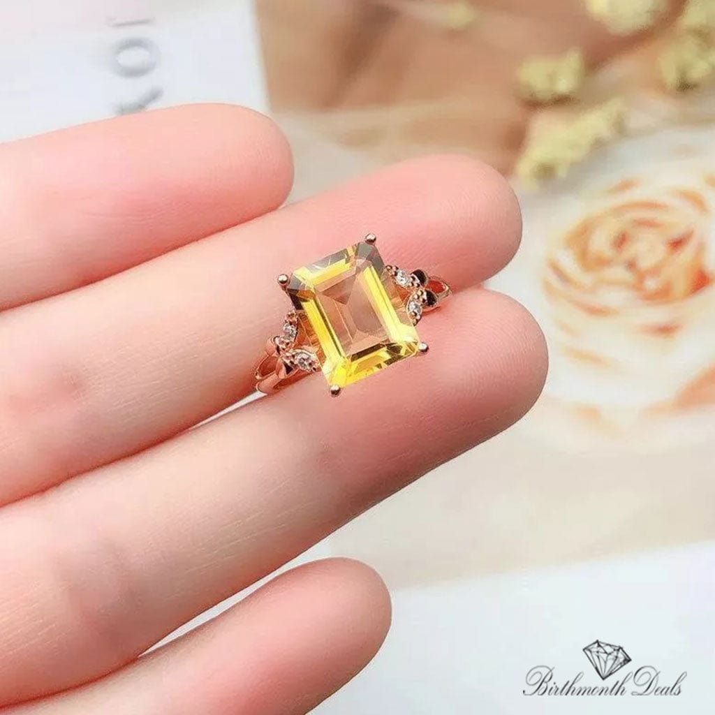 November Citrine Birthstone Ring - Birthmonth Deals