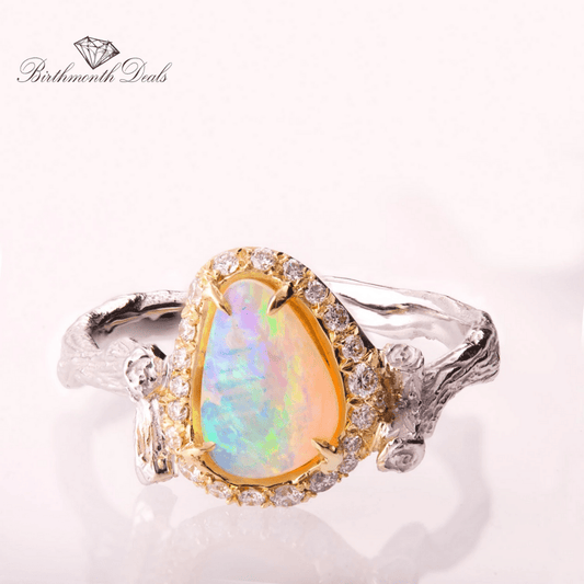 October Opal Birthstone Ring - Birthmonth Deals