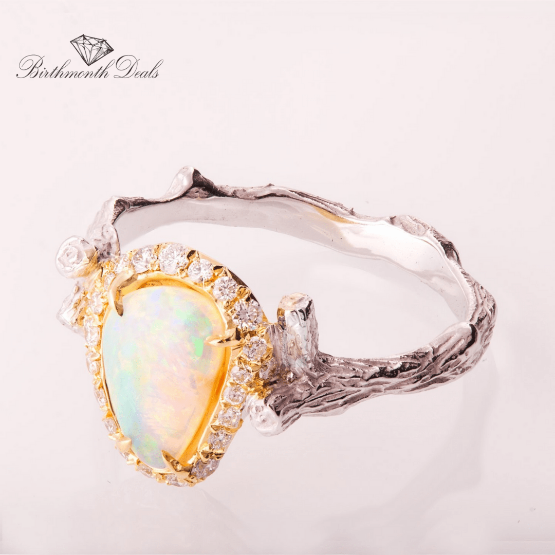 October Opal Birthstone Ring - Birthmonth Deals