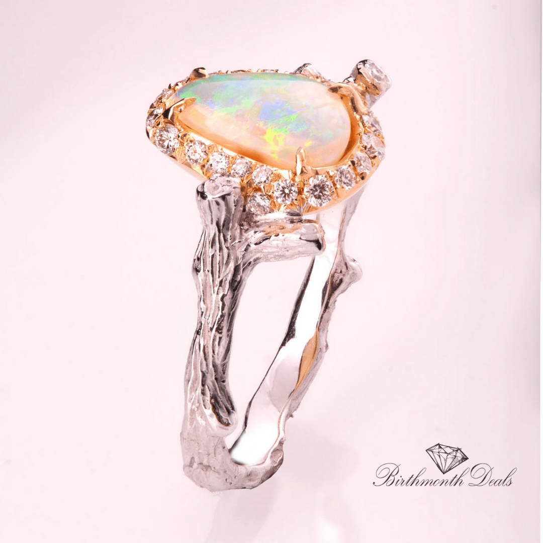 October Opal Birthstone Ring - Birthmonth Deals