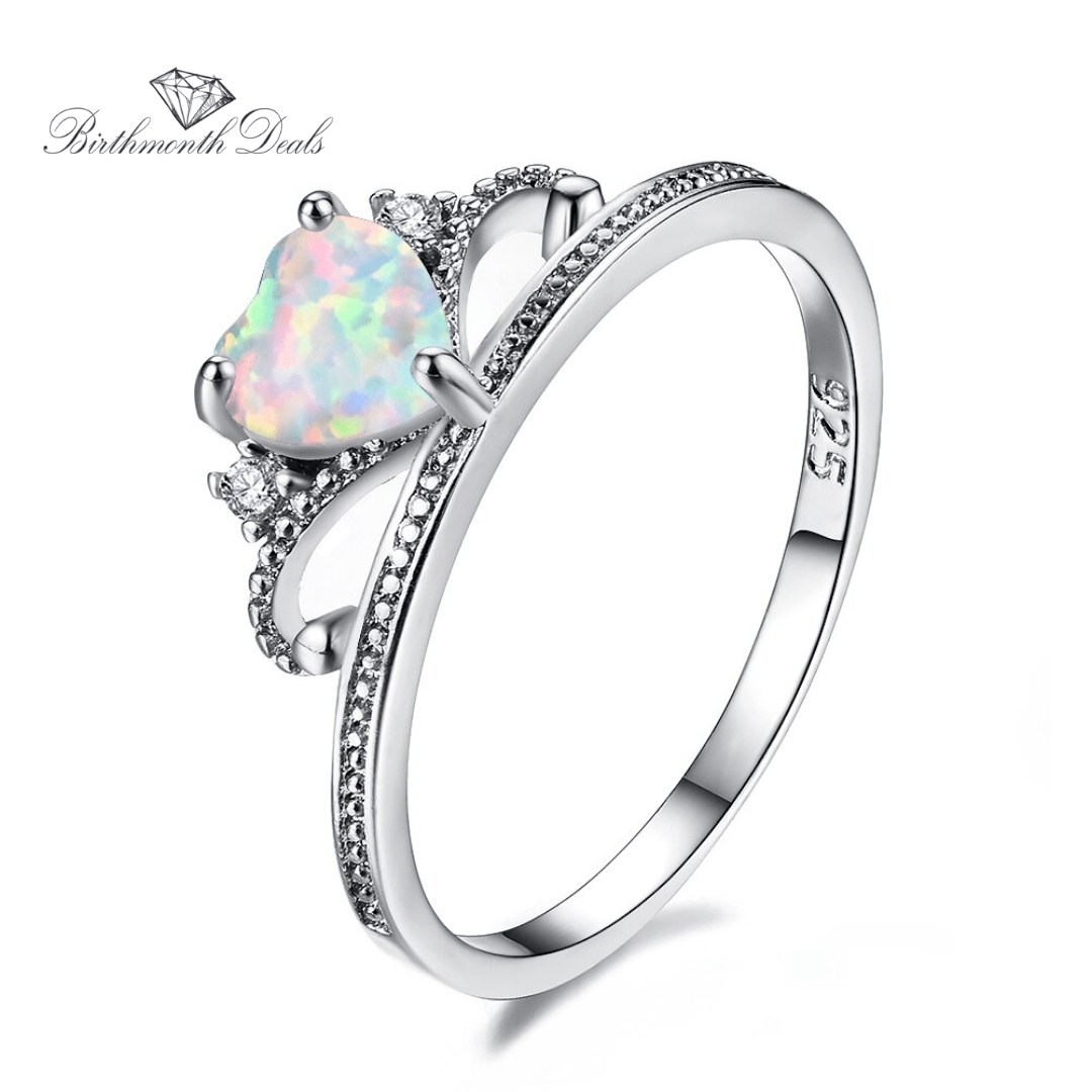 October Opal Birthstone Ring - Birthmonth Deals