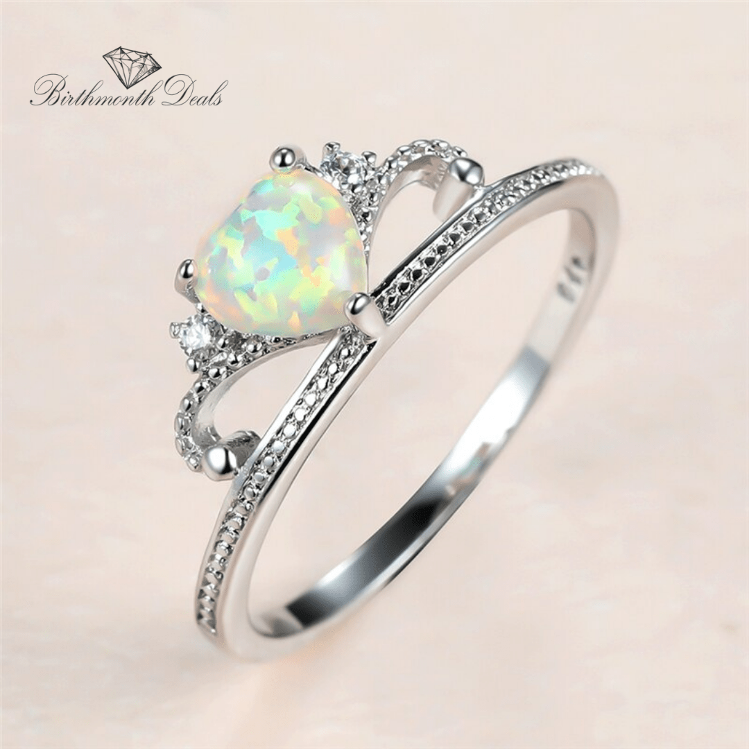 October Opal Birthstone Ring - Birthmonth Deals