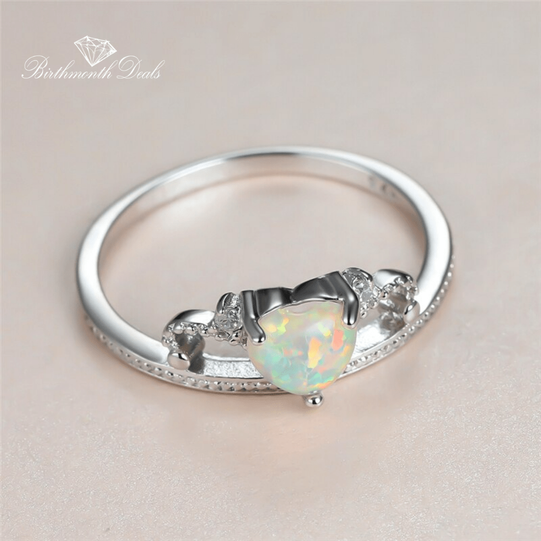 October Opal Birthstone Ring - Birthmonth Deals