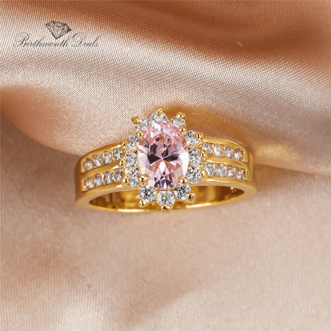 October Pink Tourmaline Birthstone Ring - Birthmonth Deals