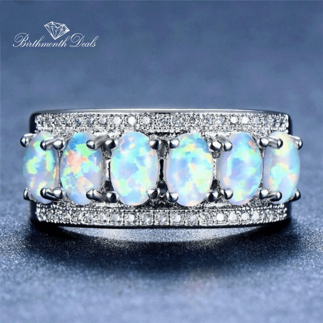 October Opal Birthstone Ring - Birthmonth Deals