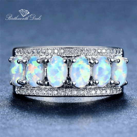 October Opal Birthstone Ring - Birthmonth Deals