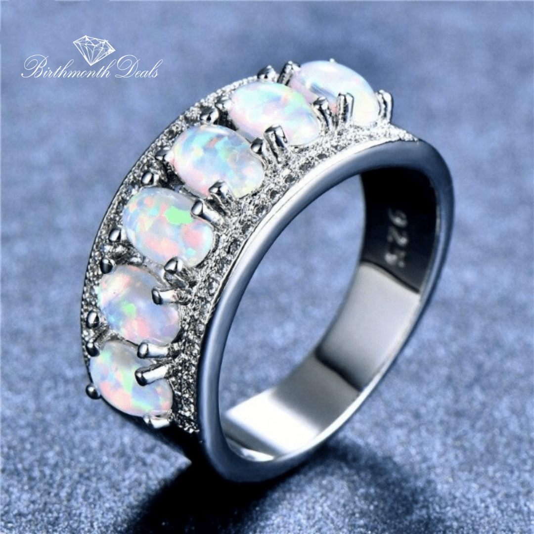 October Opal Birthstone Ring - Birthmonth Deals