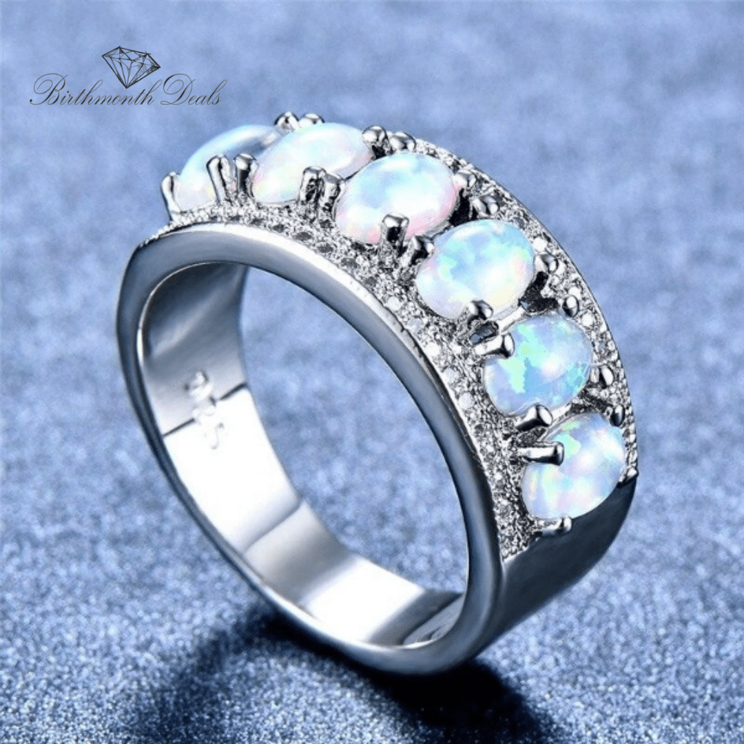 October Opal Birthstone Ring - Birthmonth Deals