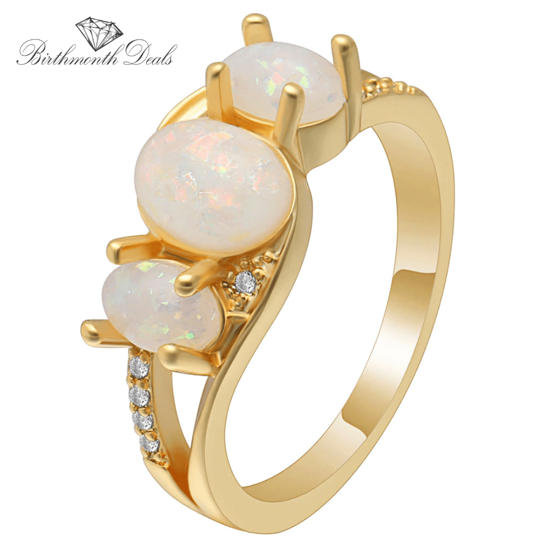 October Opal Birthstone Ring - Birthmonth Deals