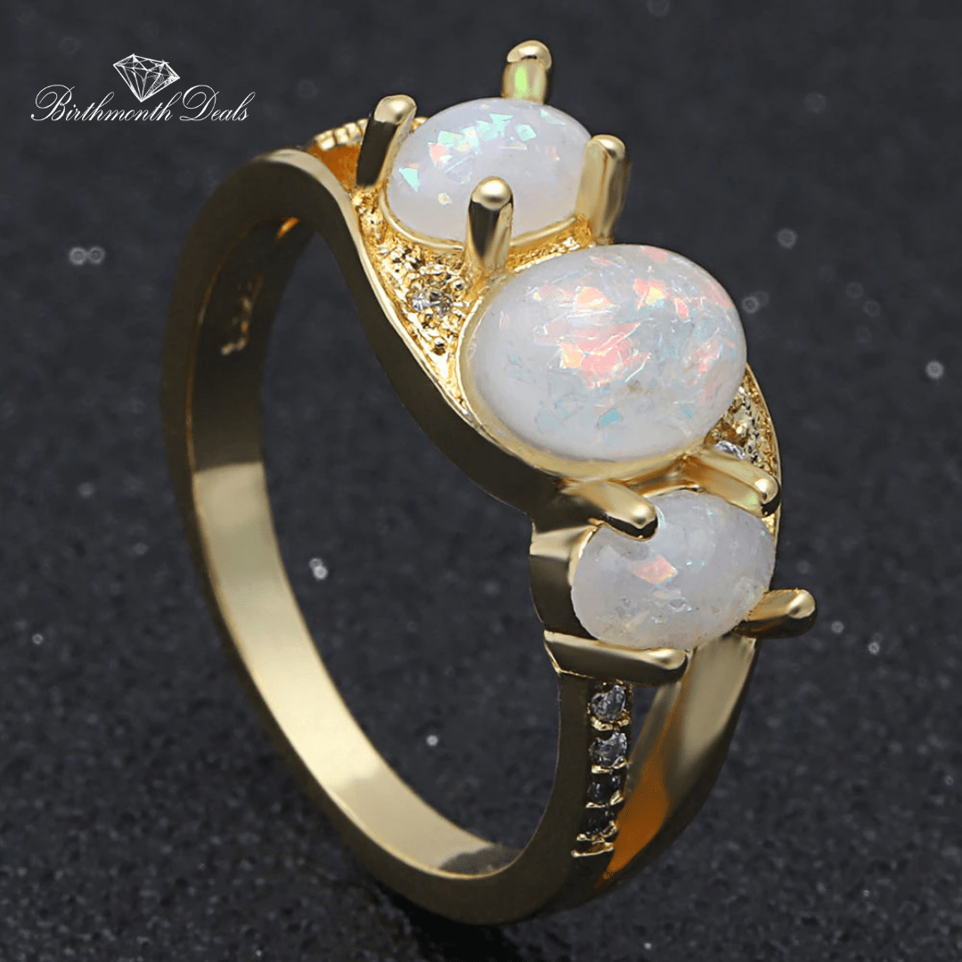 October Opal Birthstone Ring - Birthmonth Deals