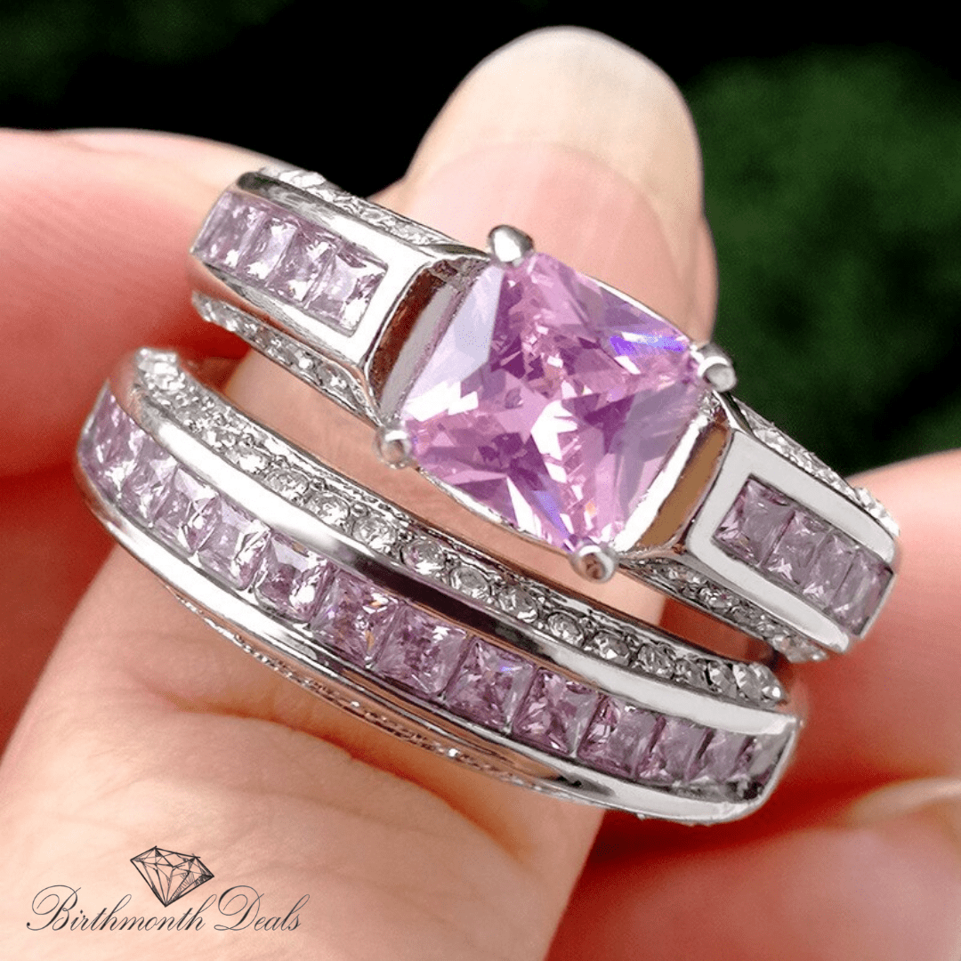 October Pink Tourmaline Birthstone Ring - Birthmonth Deals