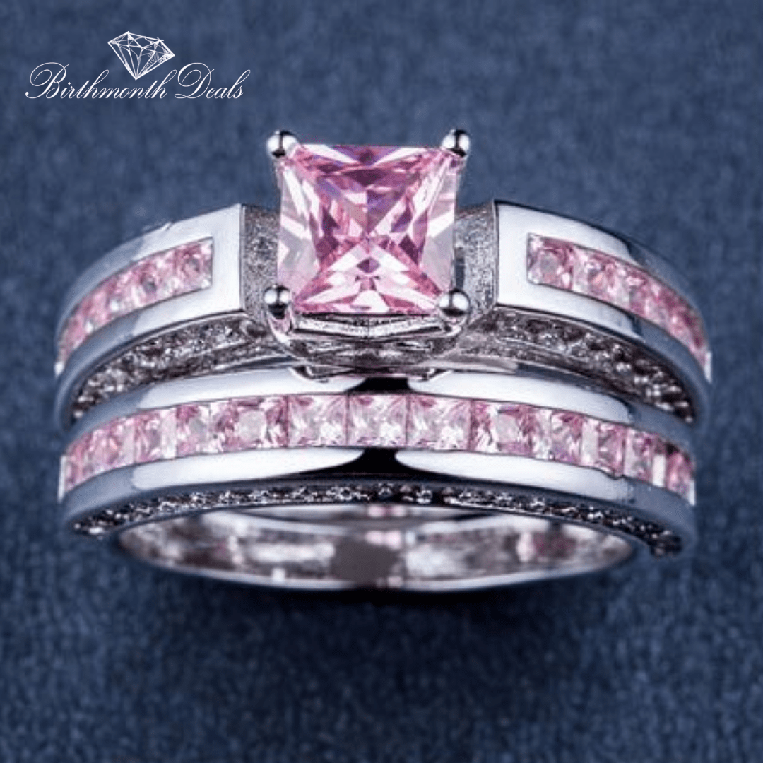 October Pink Tourmaline Birthstone Ring - Birthmonth Deals