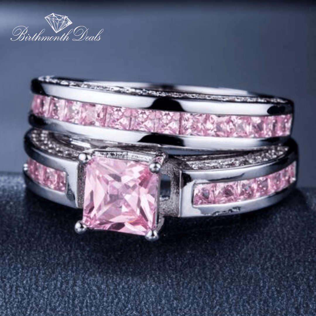 October Pink Tourmaline Birthstone Ring - Birthmonth Deals