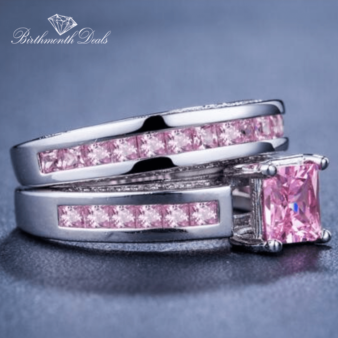 October Pink Tourmaline Birthstone Ring - Birthmonth Deals