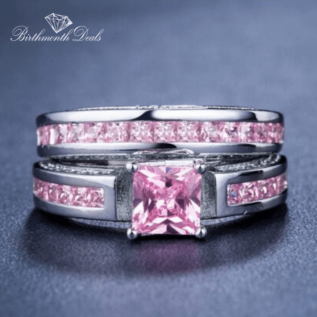 October Pink Tourmaline Birthstone Ring - Birthmonth Deals