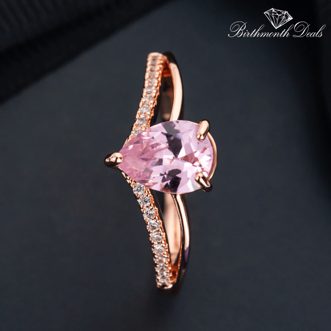 October Pink Tourmaline Birthstone Ring - Birthmonth Deals