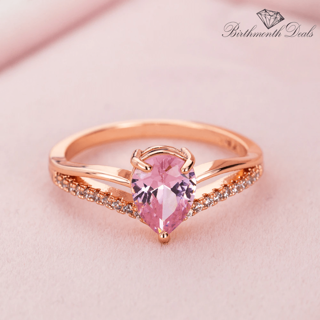 October Pink Tourmaline Birthstone Ring - Birthmonth Deals