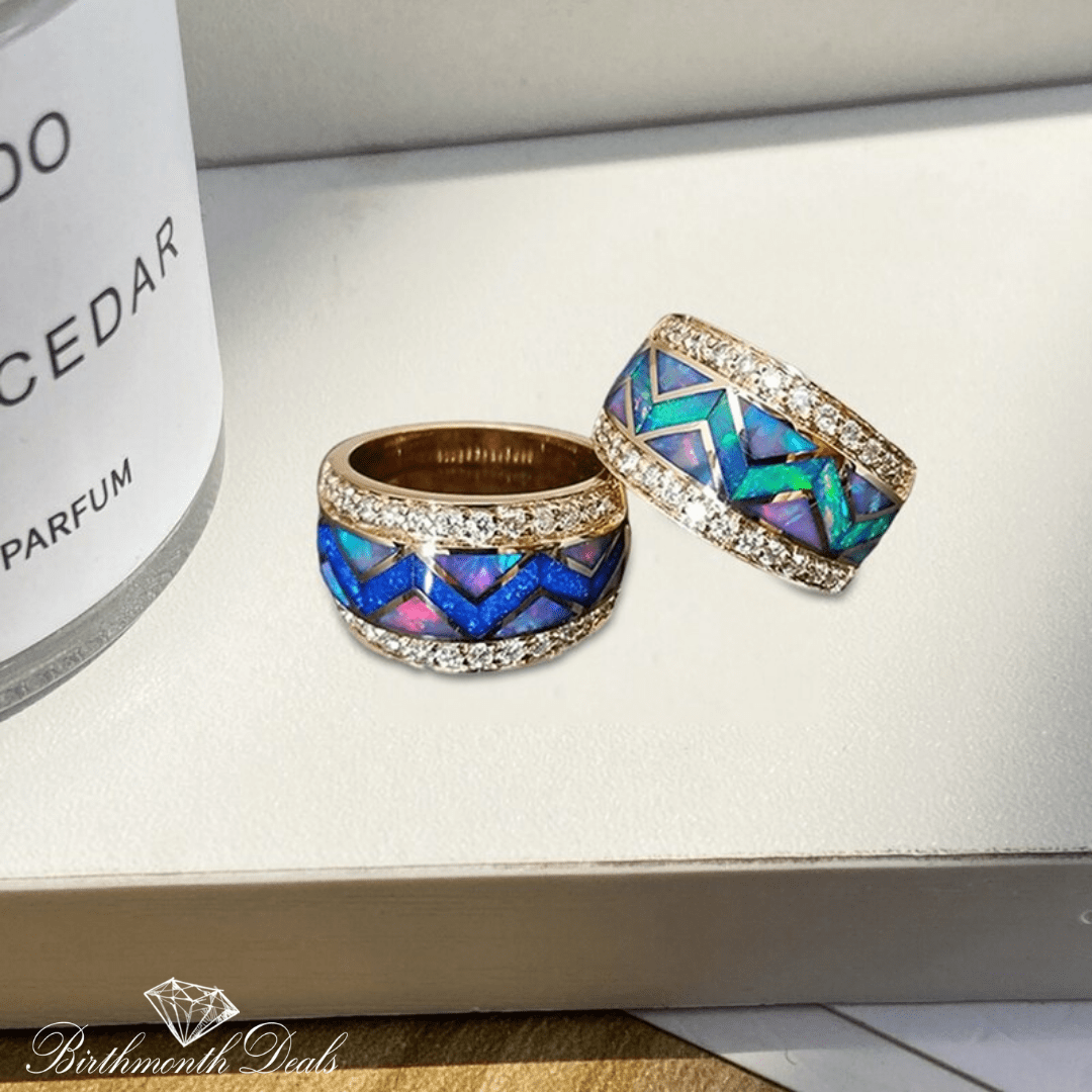 October Opal Birthstone Ring - Birthmonth Deals