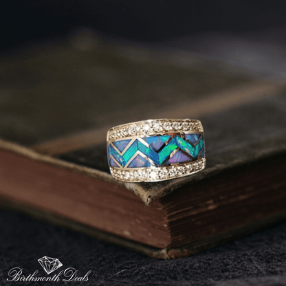 October Opal Birthstone Ring - Birthmonth Deals