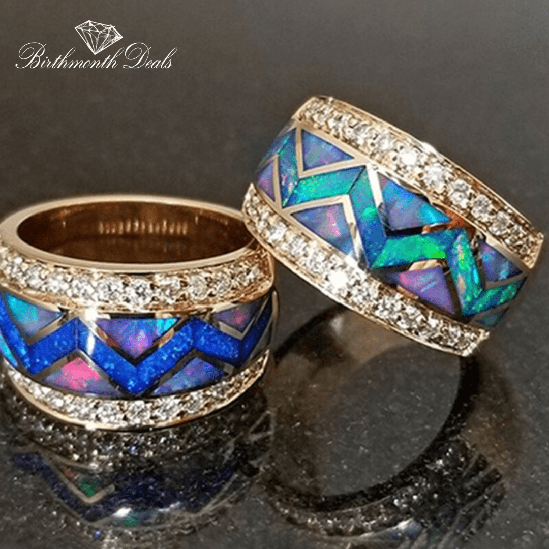 October Opal Birthstone Ring - Birthmonth Deals