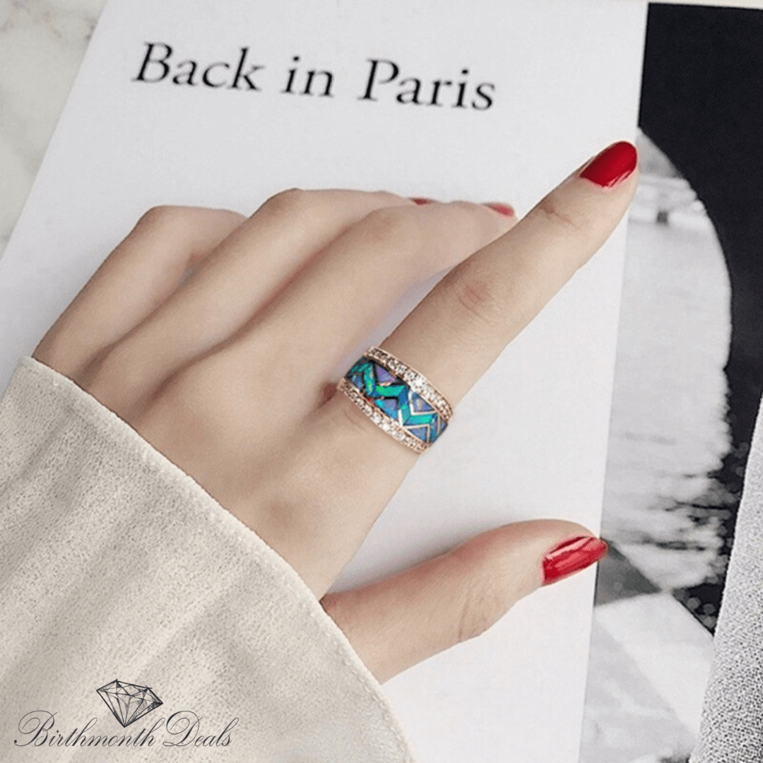 October Opal Birthstone Ring - Birthmonth Deals