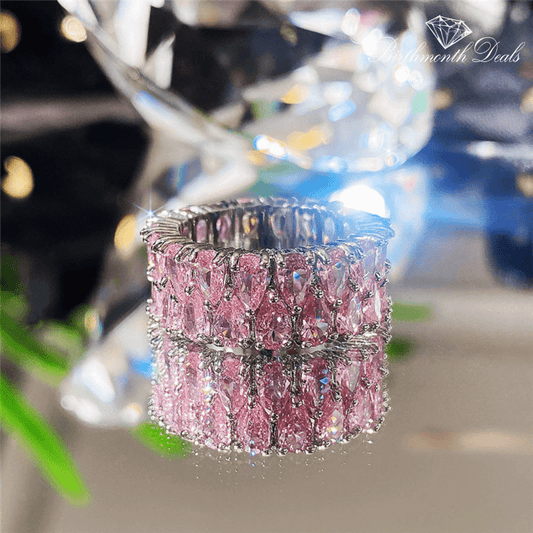 October Pink Tourmaline Birthstone Ring - Birthmonth Deals