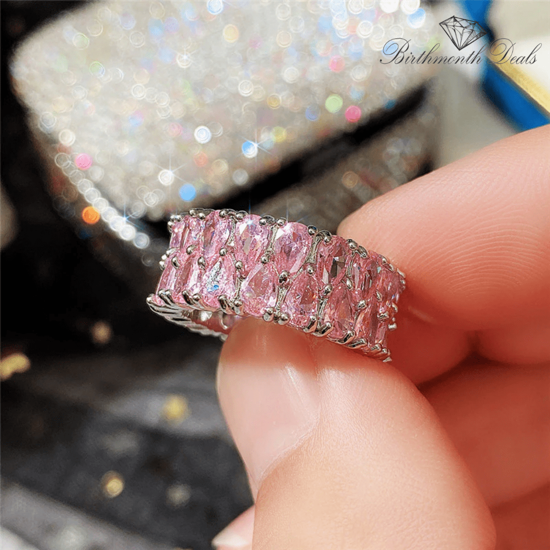 October Pink Tourmaline Birthstone Ring - Birthmonth Deals