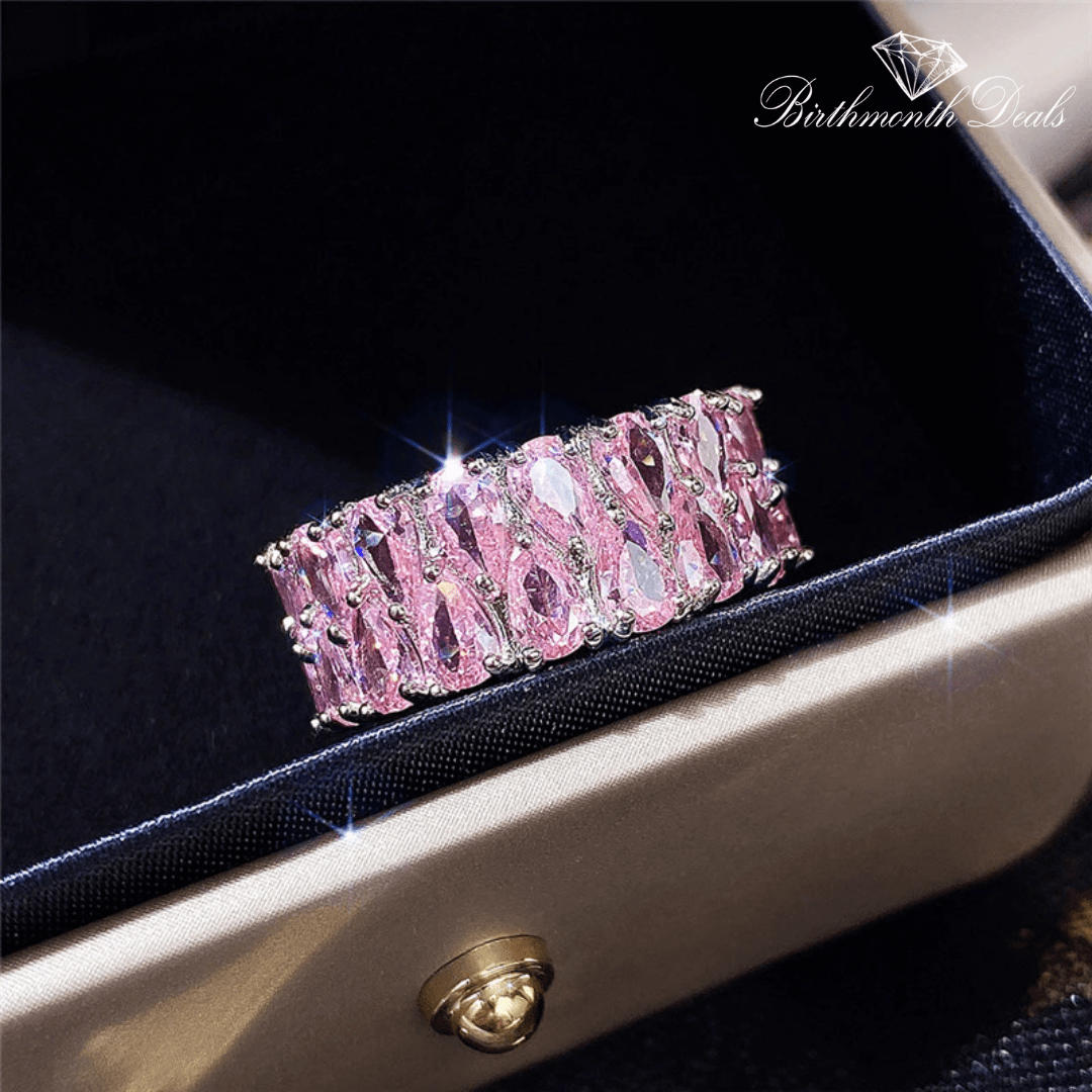 October Pink Tourmaline Birthstone Ring - Birthmonth Deals