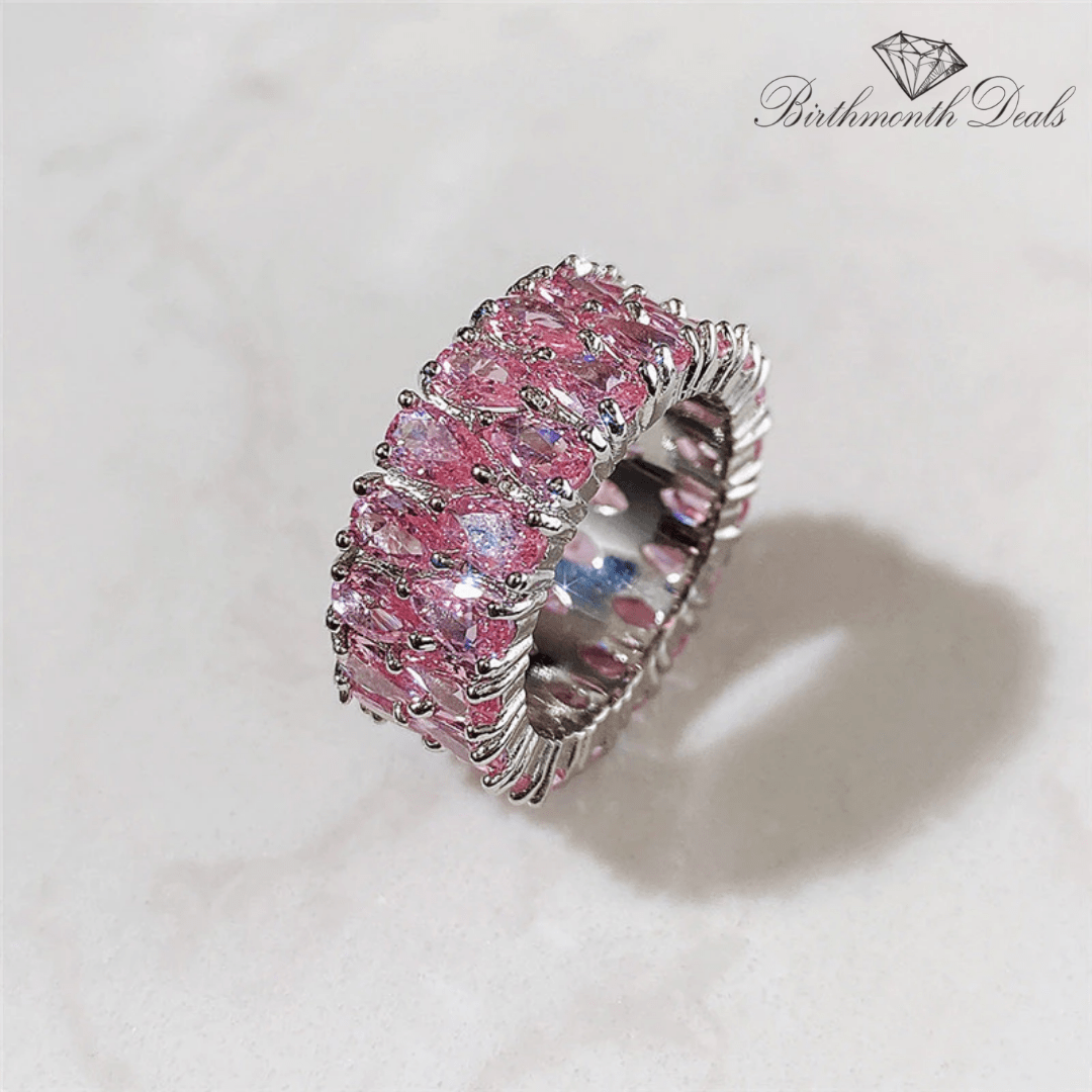 October Pink Tourmaline Birthstone Ring - Birthmonth Deals