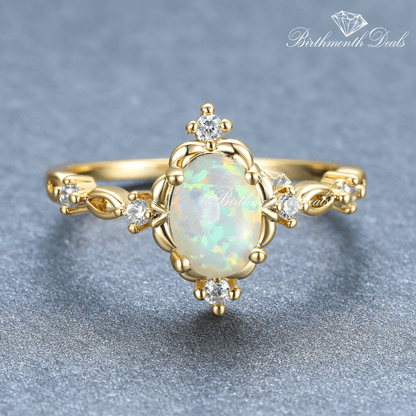 October Opal Birthstone Ring - Birthmonth Deals