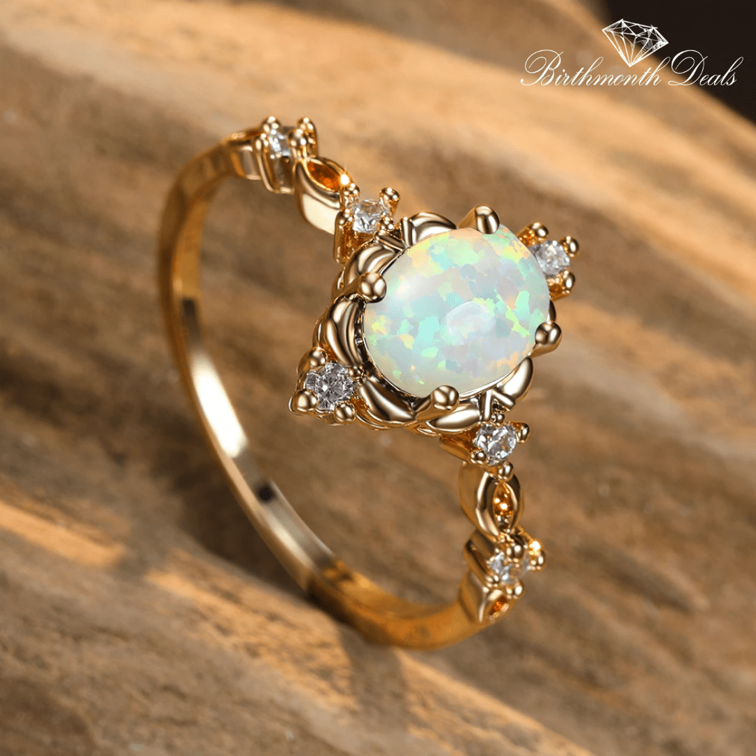 October Opal Birthstone Ring - Birthmonth Deals