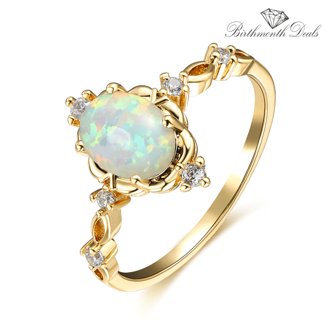 October Opal Birthstone Ring - Birthmonth Deals