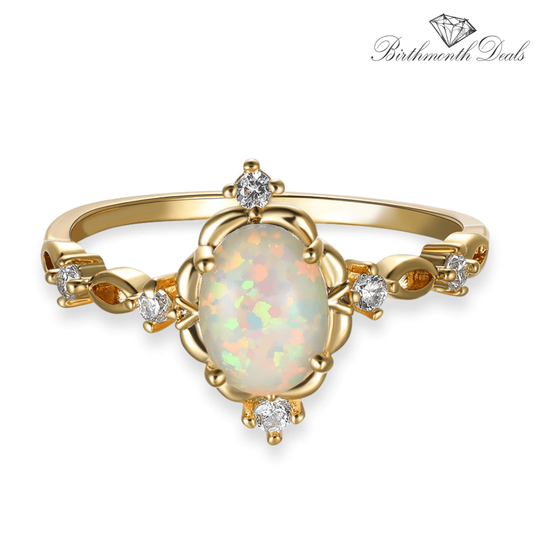 October Opal Birthstone Ring - Birthmonth Deals