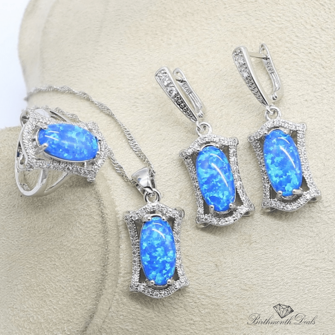 October Opal Birthstone Jewelry Set - Birthmonth Deals