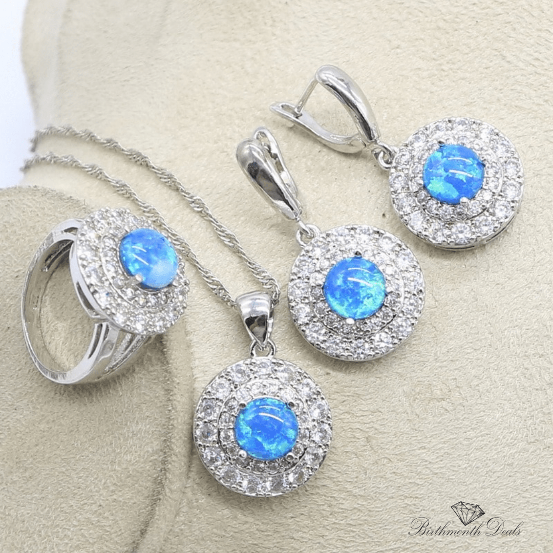 October Opal Birthstone Jewelry Set - Birthmonth Deals