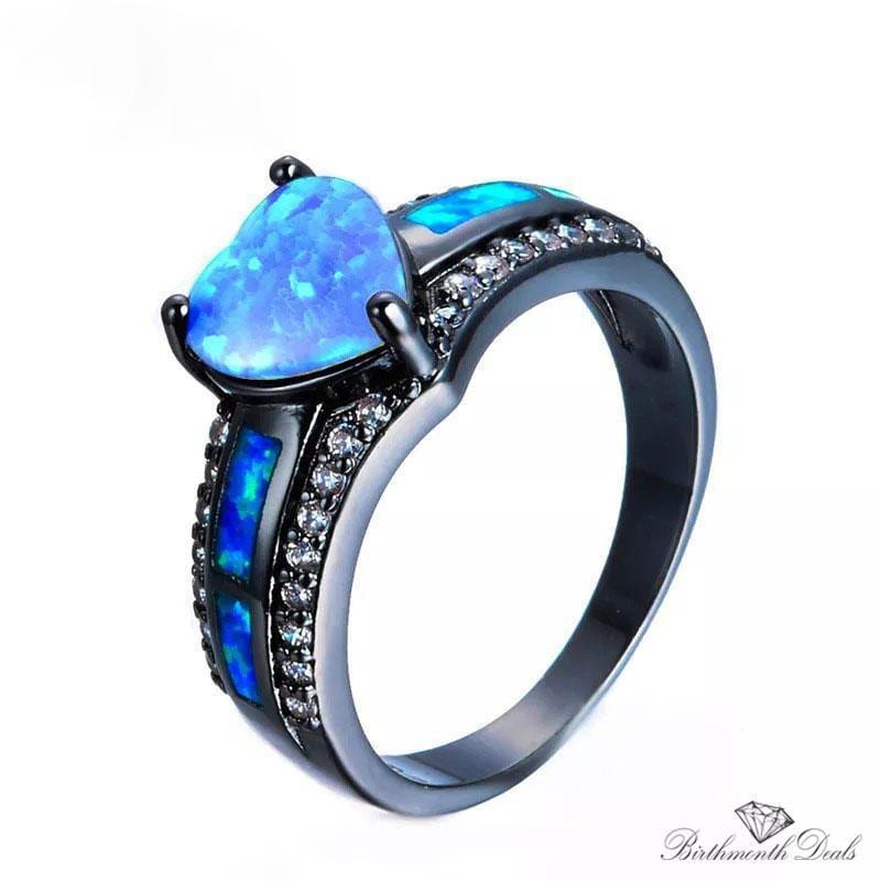 October Blue Opal Birthstone Ring - Birthmonth Deals