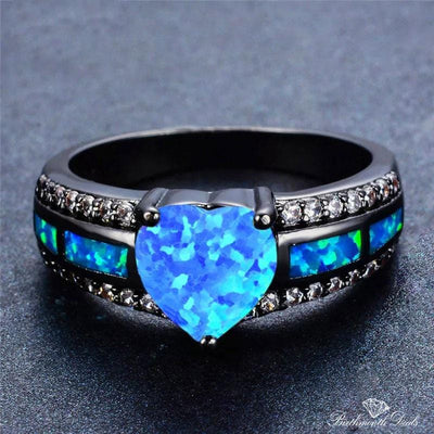 October Blue Opal Birthstone Ring - Birthmonth Deals