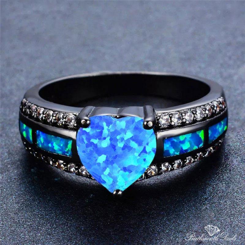 October Blue Opal Birthstone Ring - Birthmonth Deals