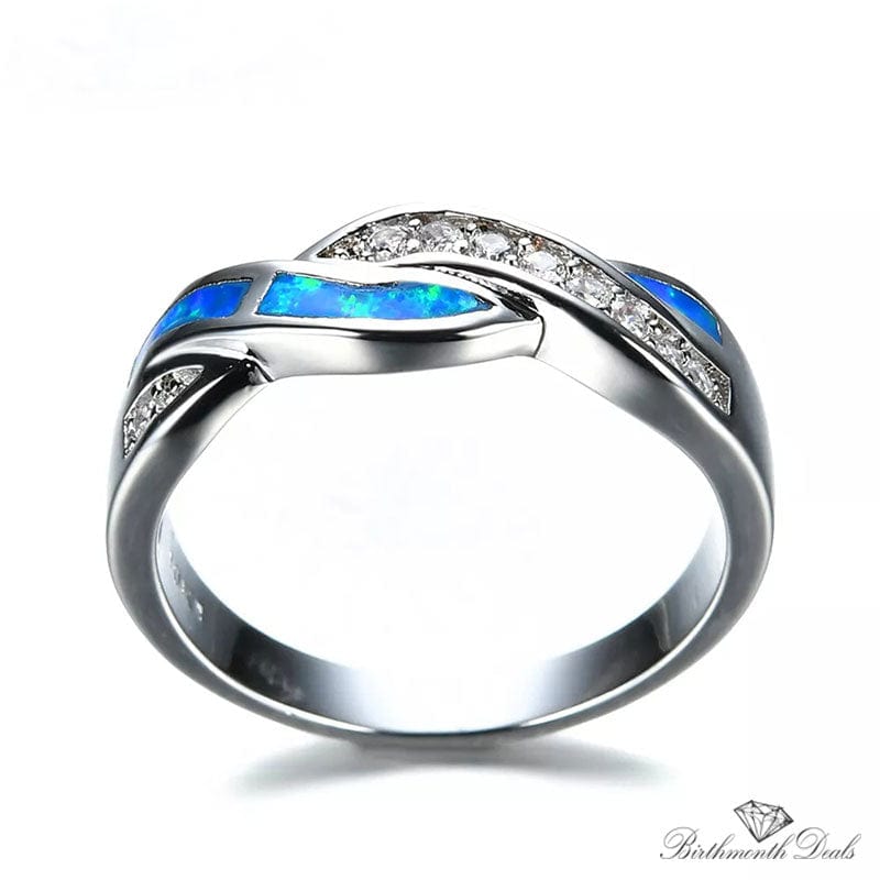 October Blue Opal Birthstone Ring - Birthmonth Deals