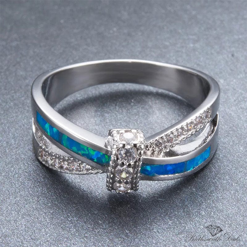 October Blue Opal Birthstone Ring - Birthmonth Deals