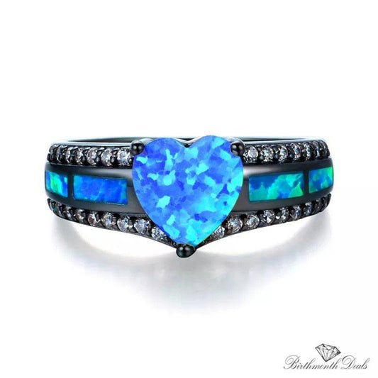 October Blue Opal Birthstone Ring - Birthmonth Deals