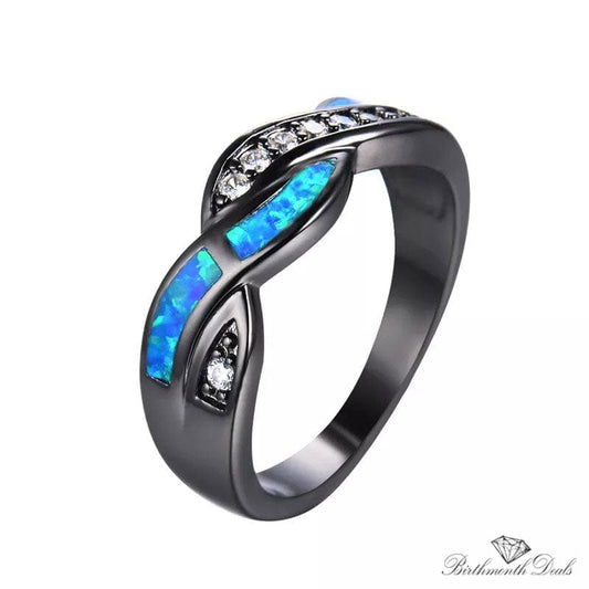 October Blue Opal Birthstone Ring - Birthmonth Deals