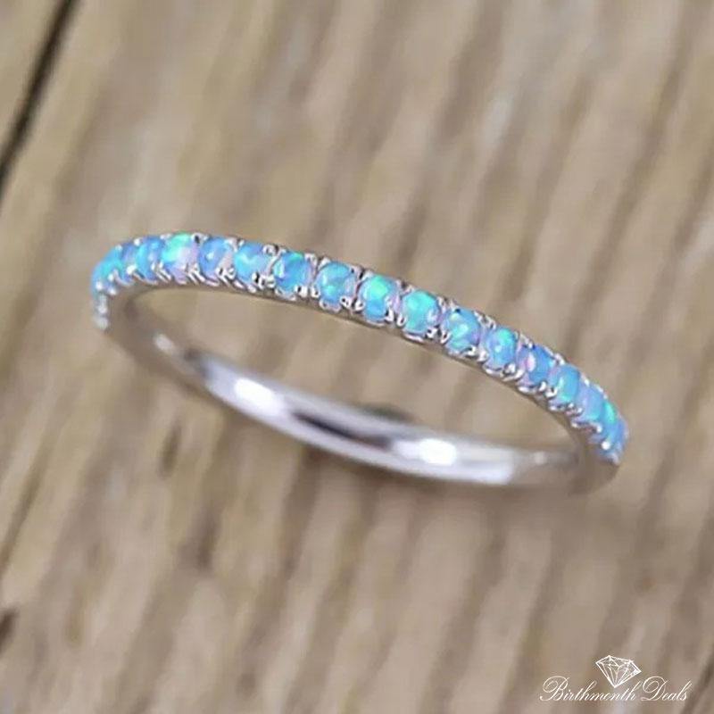 October Blue Opal Birthstone Ring - Birthmonth Deals